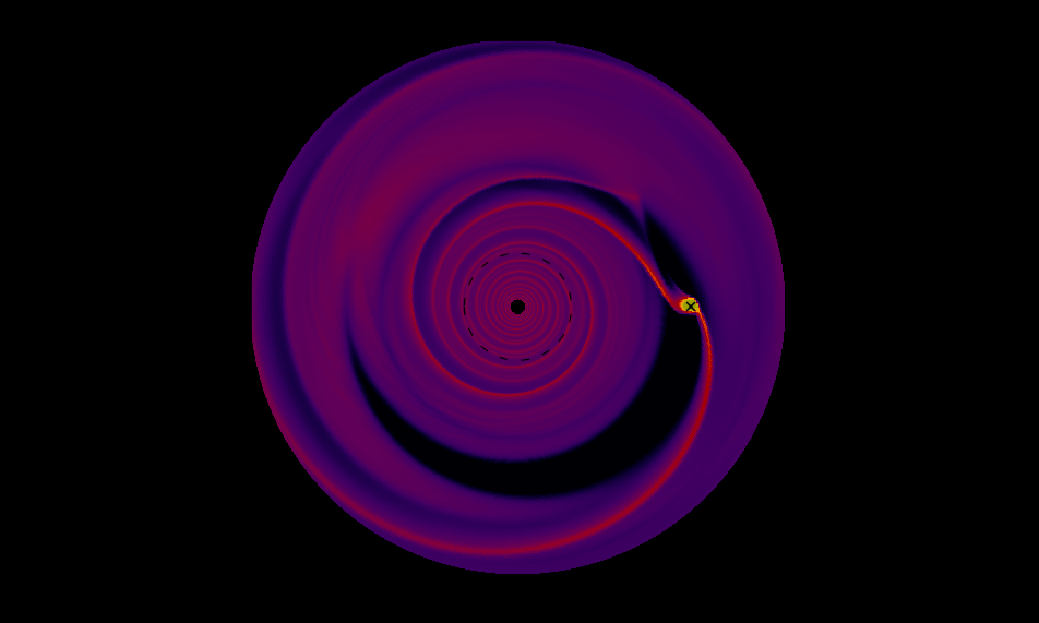 Simulation of a planet in a disk